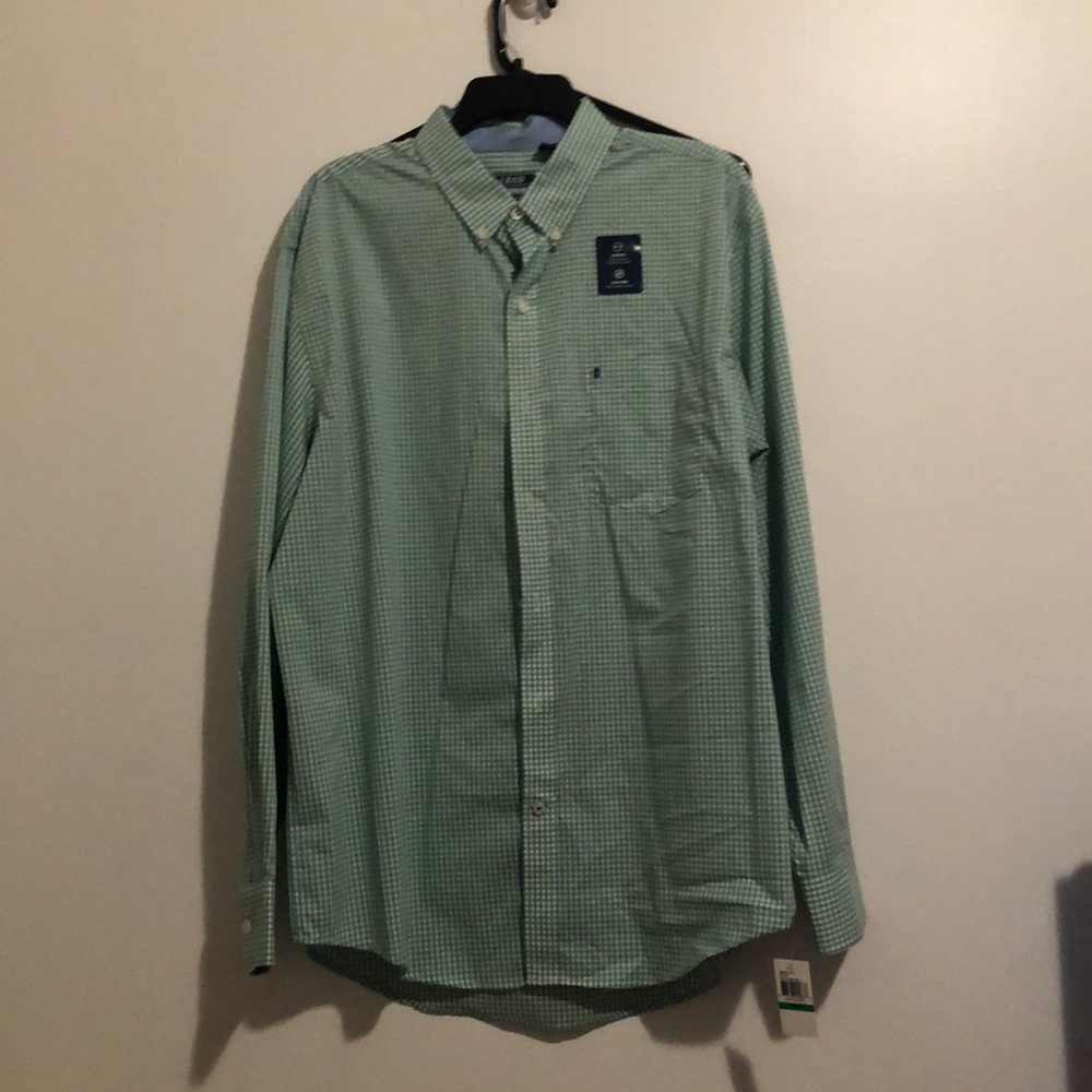 IZOD Green Stretch Button Down